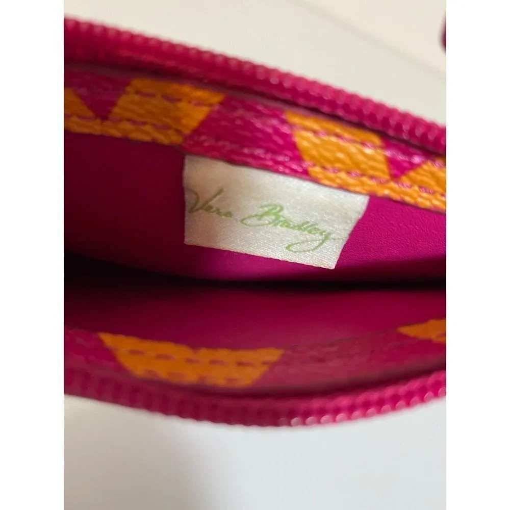 Vera‎ Bradley Keychain Wallet Pink & Orange Chevron Design